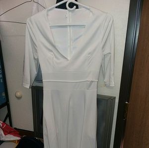 White Tea length dress